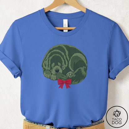 Newfoundland Wreath T-Shirt Columbia Blue Taco-Dog