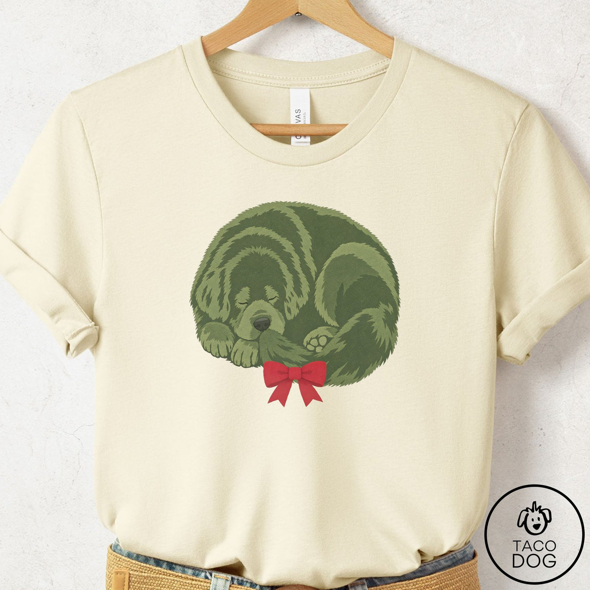 Newfoundland Wreath T-Shirt Natural Taco-Dog