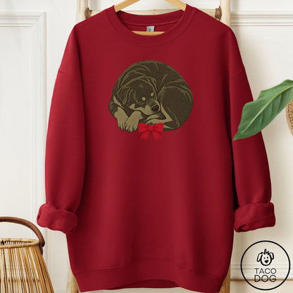 Rottweiler Wreath Sweatshirt Garnet Taco-Dog