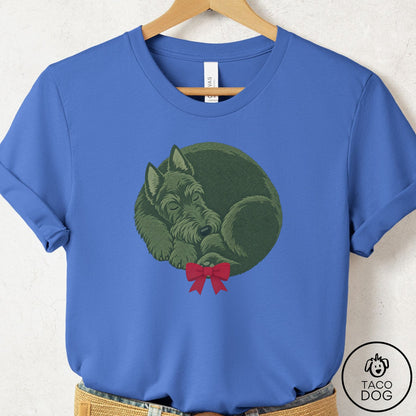 Scottie Wreath T-Shirt Columbia Blue Taco-Dog