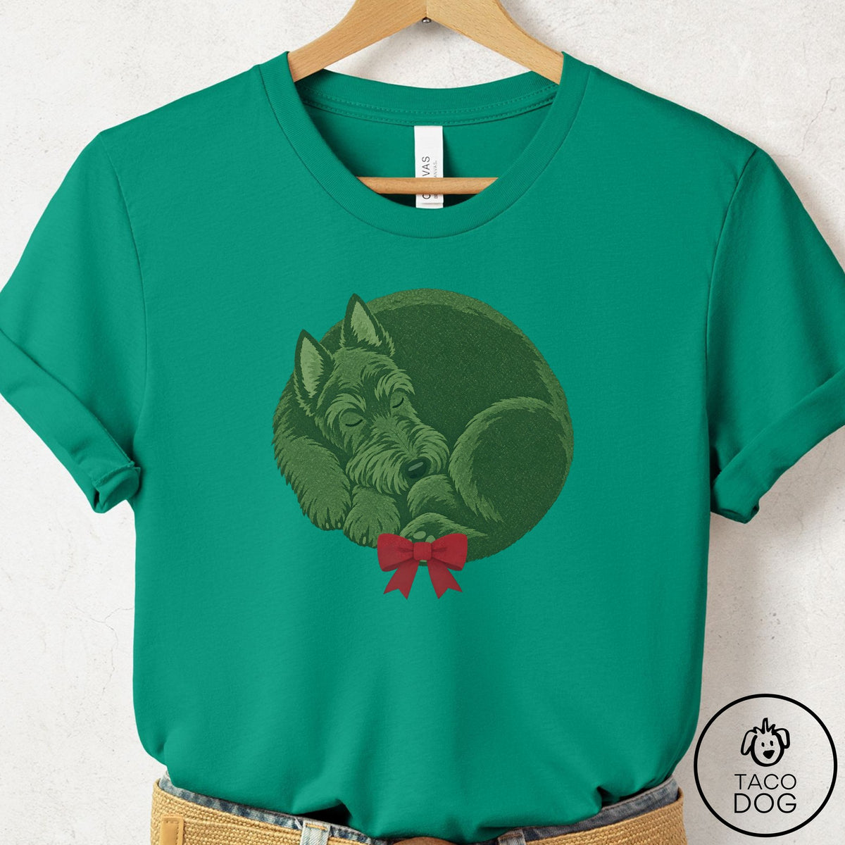 Scottie Wreath T-Shirt Kelly Taco-Dog