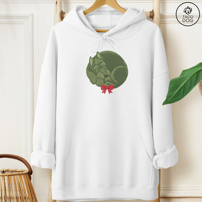 Scottie Wreath Hoodie White Taco-Dog