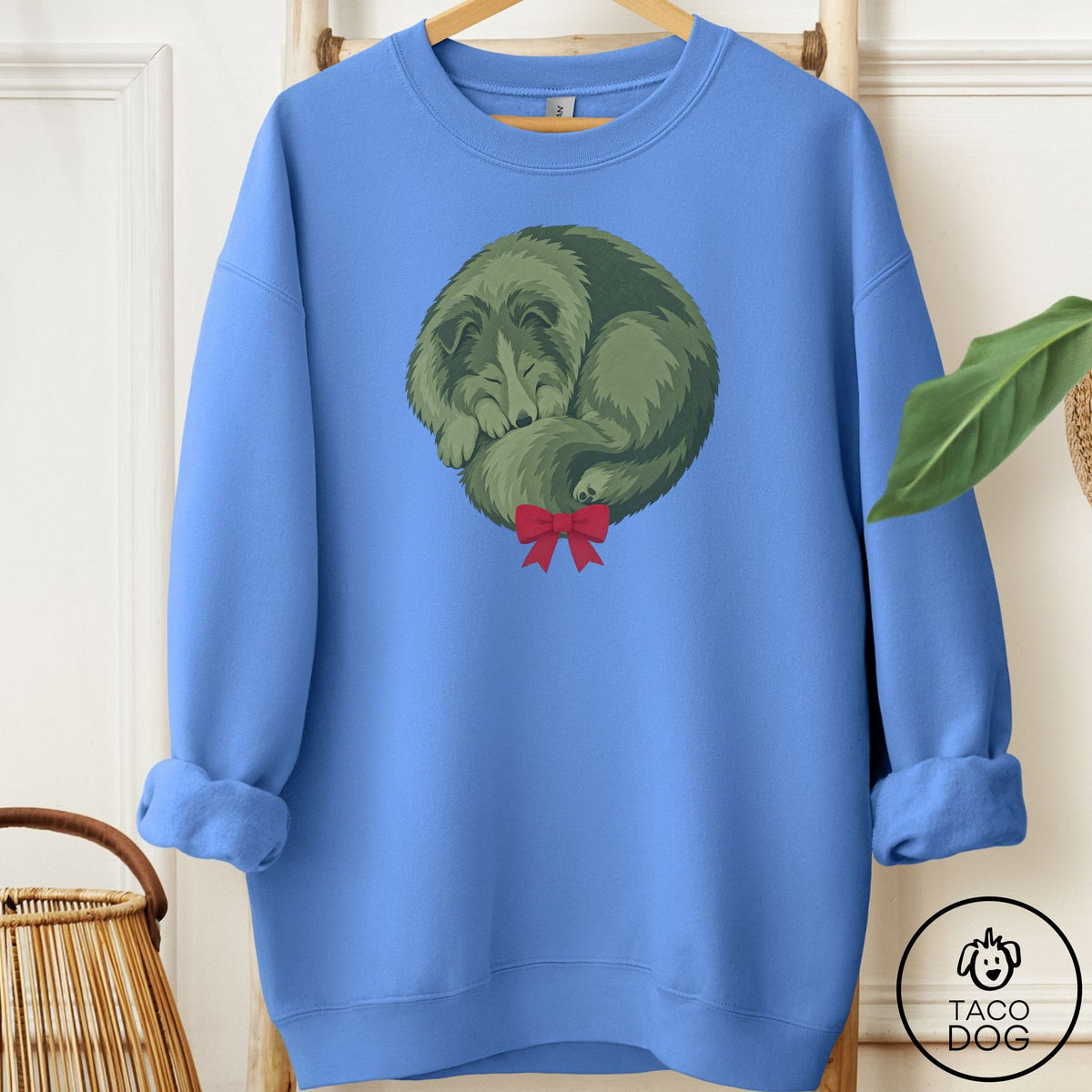 Shetland Sheepdog Wreath Sweatshirt Carolina Blue Taco-Dog