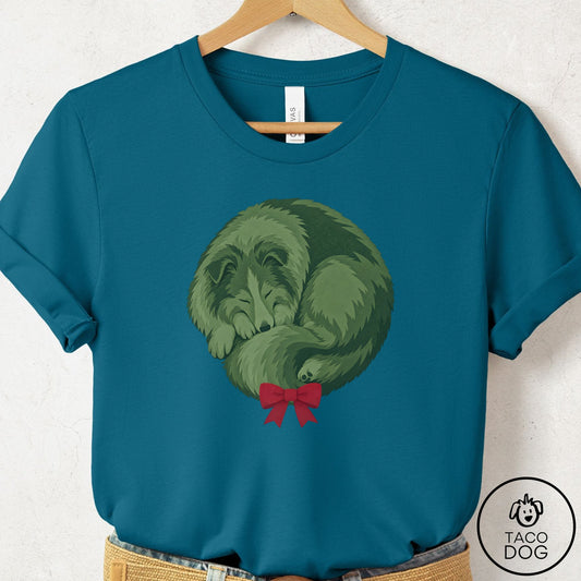 Shetland Sheepdog Wreath T-Shirt Deep Teal Taco-Dog