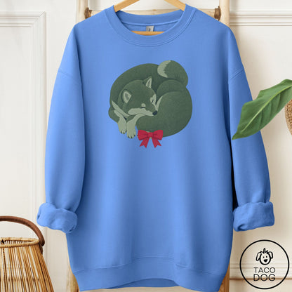 Shiba Inu Wreath Sweatshirt Carolina Blue Taco-Dog