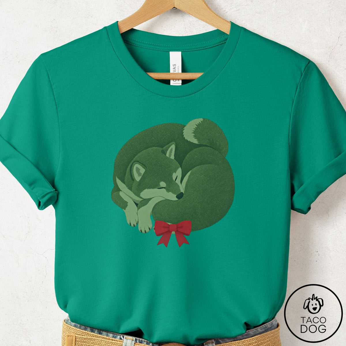 Shiba Inu Wreath T-Shirt Kelly Taco-Dog