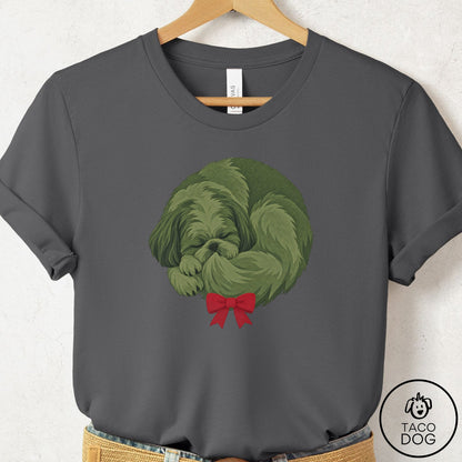 Shih Tzu Wreath T-Shirt Asphalt Taco-Dog