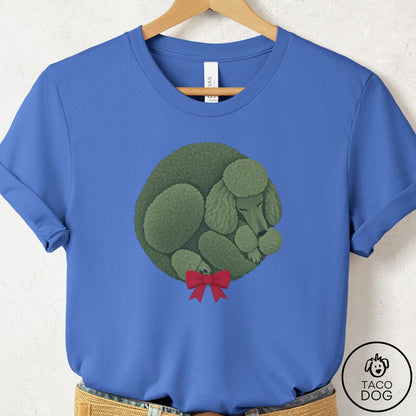 Poodle Wreath T-Shirt Columbia Blue Taco-Dog