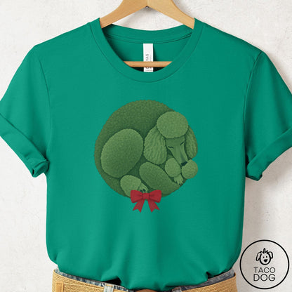 Poodle Wreath T-Shirt Kelly Taco-Dog