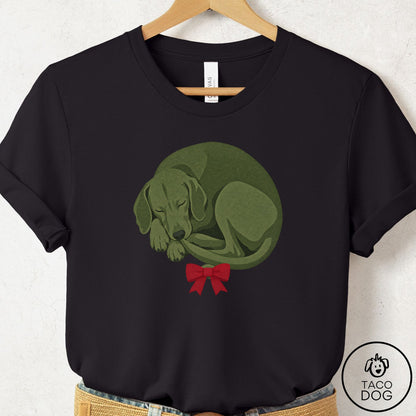 Vizsla Wreath T-Shirt Black Taco-Dog