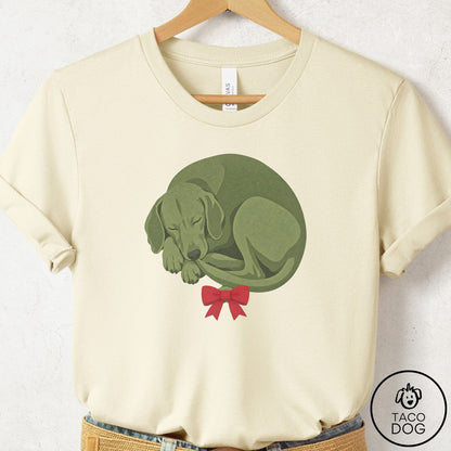 Vizsla Wreath T-Shirt Natural Taco-Dog