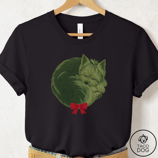 Yorkshire Terrier Yorkie Wreath T-Shirt Black Taco-Dog