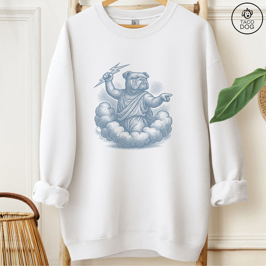English Bulldog Zeus Sweatshirt White M Taco-Dog