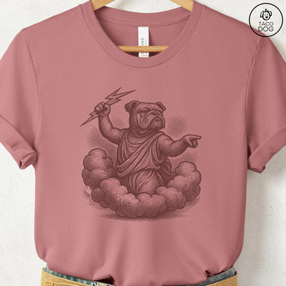 English Bulldog Zeus T-Shirt Heather Mauve S Taco-Dog