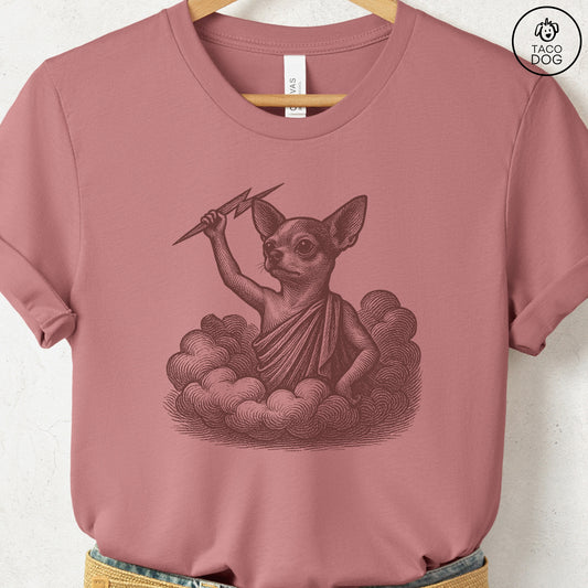 Chihuahua Zeus T-Shirt Heather Mauve S Taco-Dog