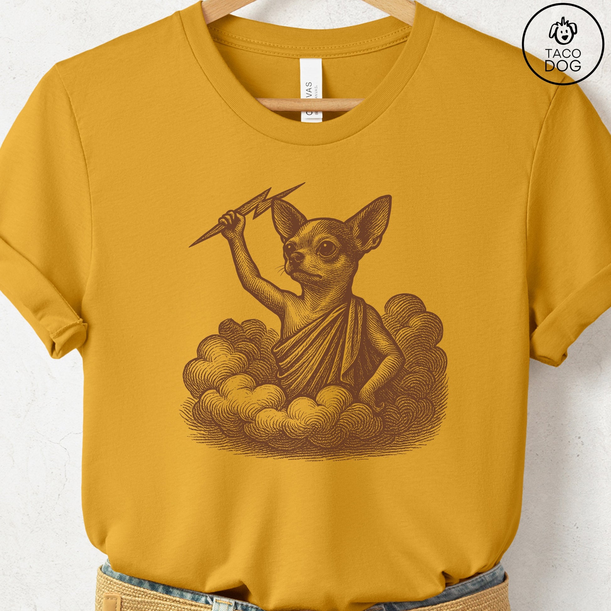 Chihuahua Zeus T-Shirt Mustard S Taco-Dog