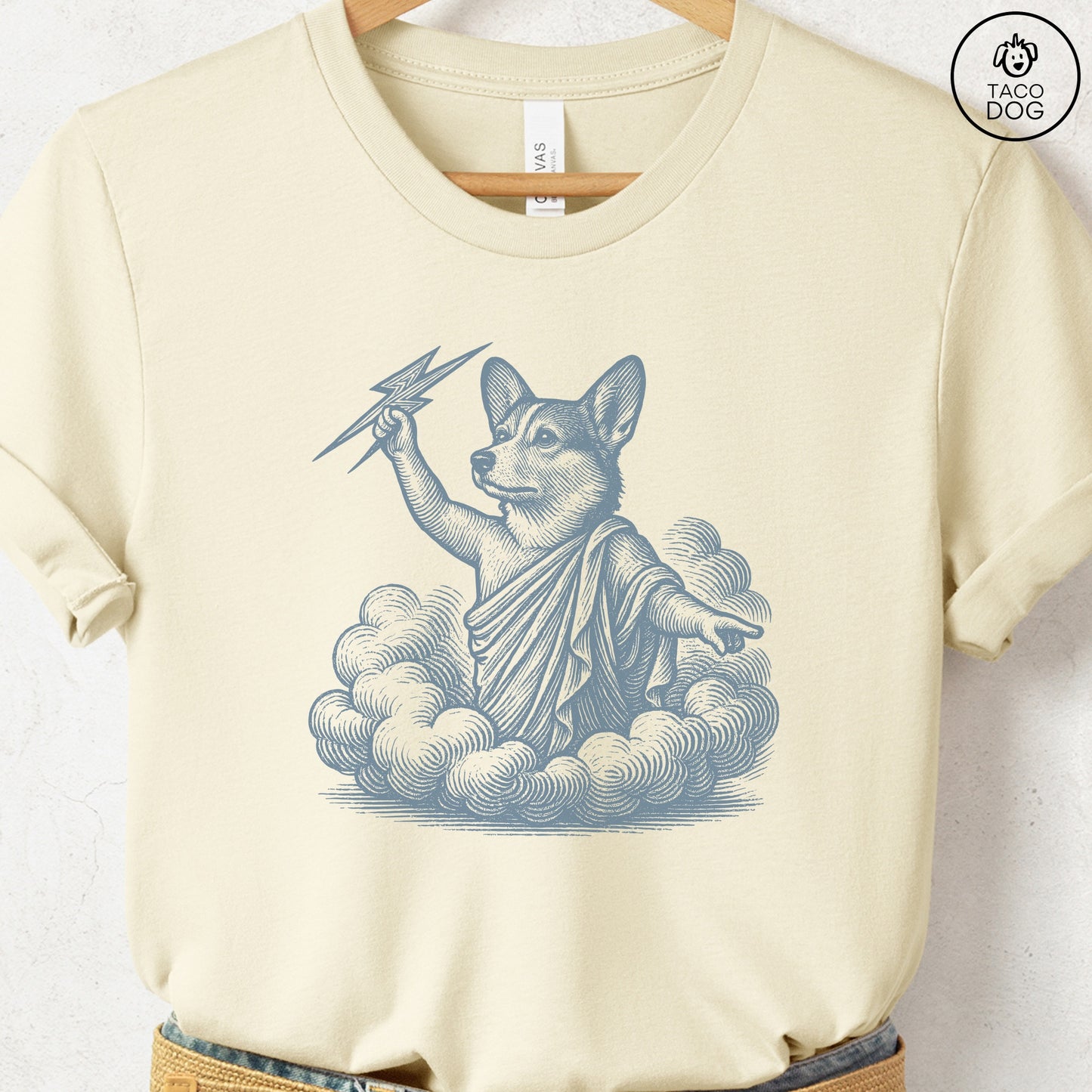 Corgi Zeus T-Shirt Natural S Taco-Dog