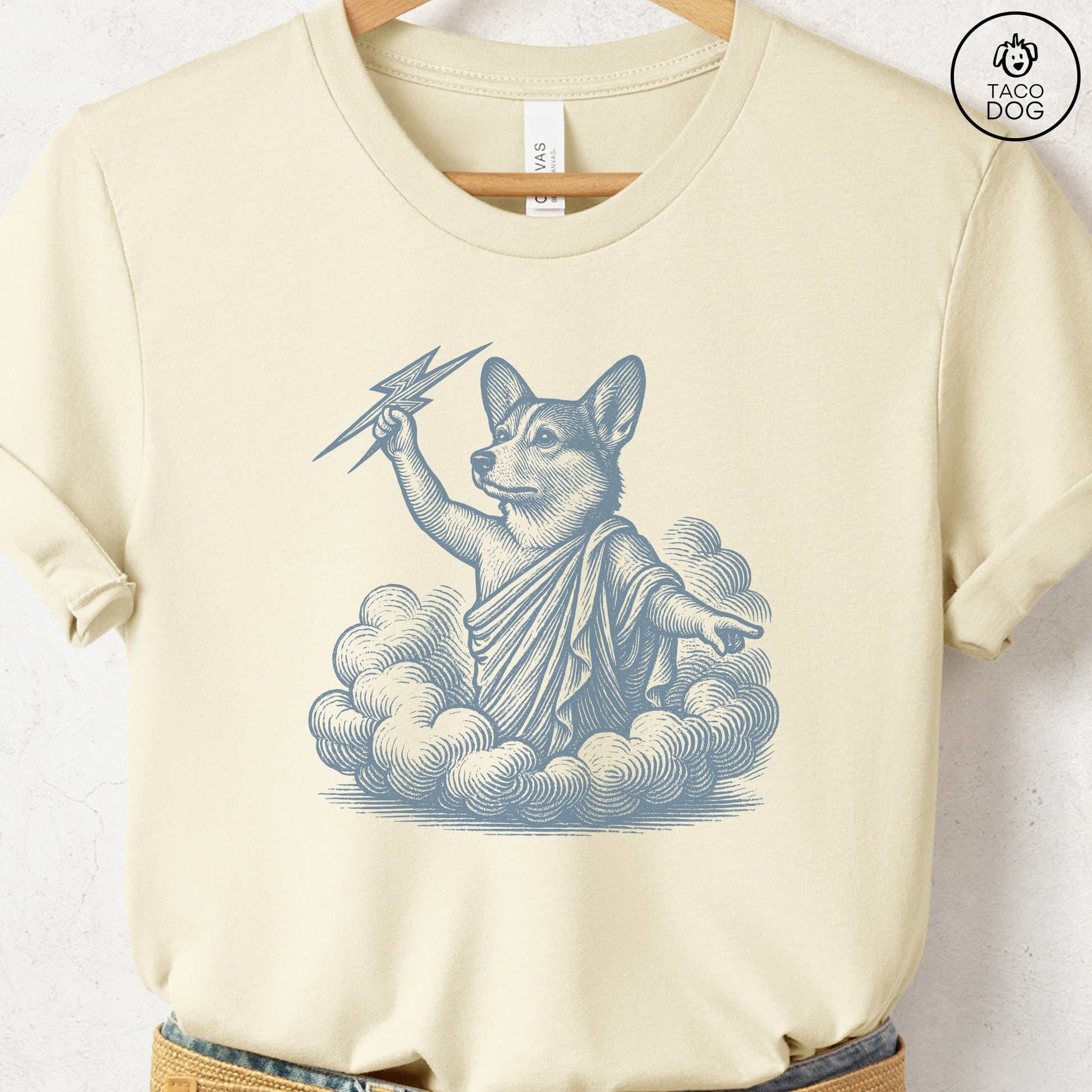 Corgi Zeus T-Shirt Natural S Taco-Dog