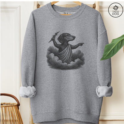 Dachshund Zeus Sweatshirt Graphite Heather M Taco-Dog