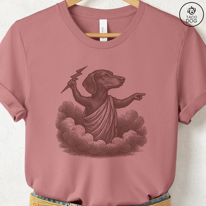 Dachshund Zeus T-Shirt Heather Mauve S Taco-Dog