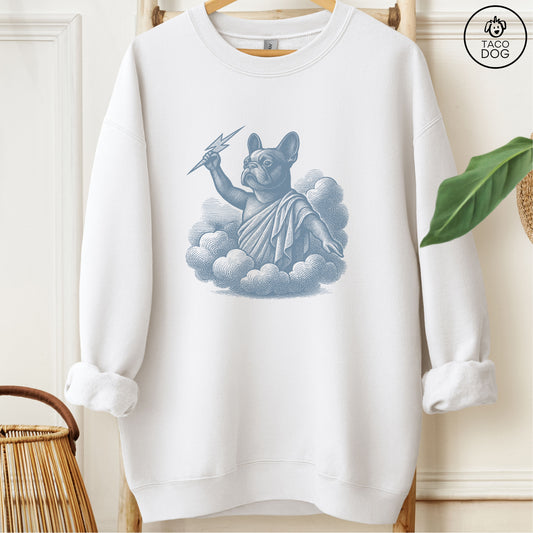 French Bulldog Frenchie Zeus Sweatshirt White M Taco-Dog