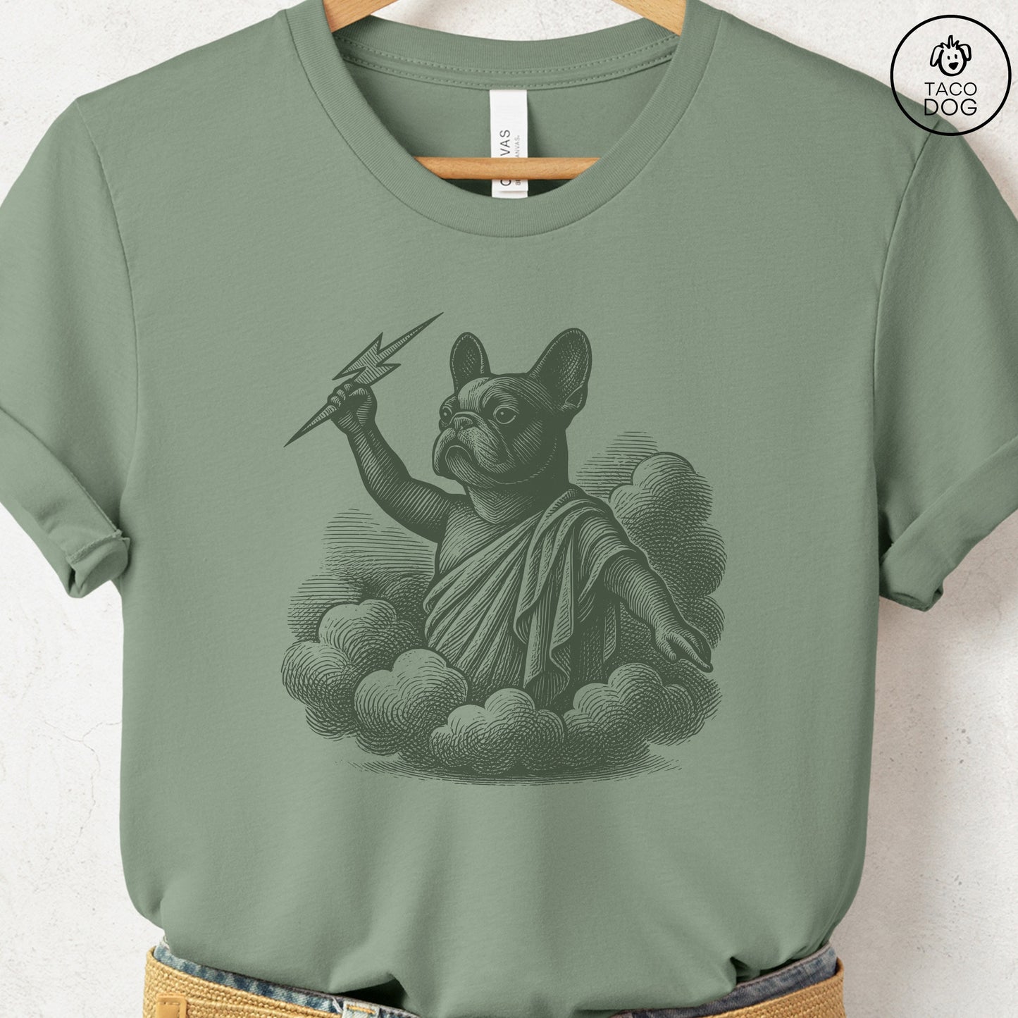 French Bulldog Frenchie Zeus T-Shirt Sage S Taco-Dog