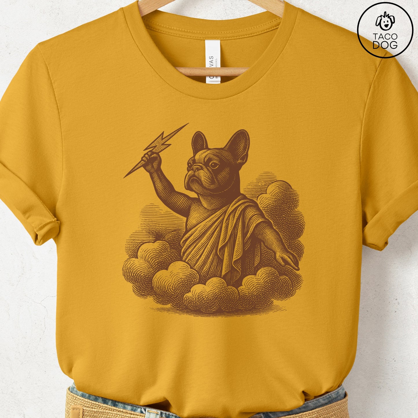 French Bulldog Frenchie Zeus T-Shirt Mustard S Taco-Dog