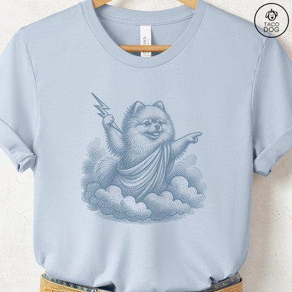 Pomeranian Zeus T-Shirt Light Blue S Taco-Dog