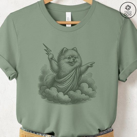 Pomeranian Zeus T-Shirt Sage S Taco-Dog