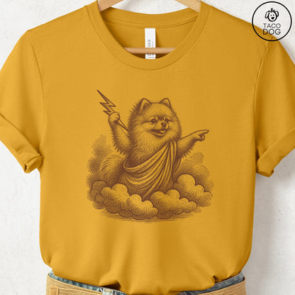 Pomeranian Zeus T-Shirt Mustard S Taco-Dog