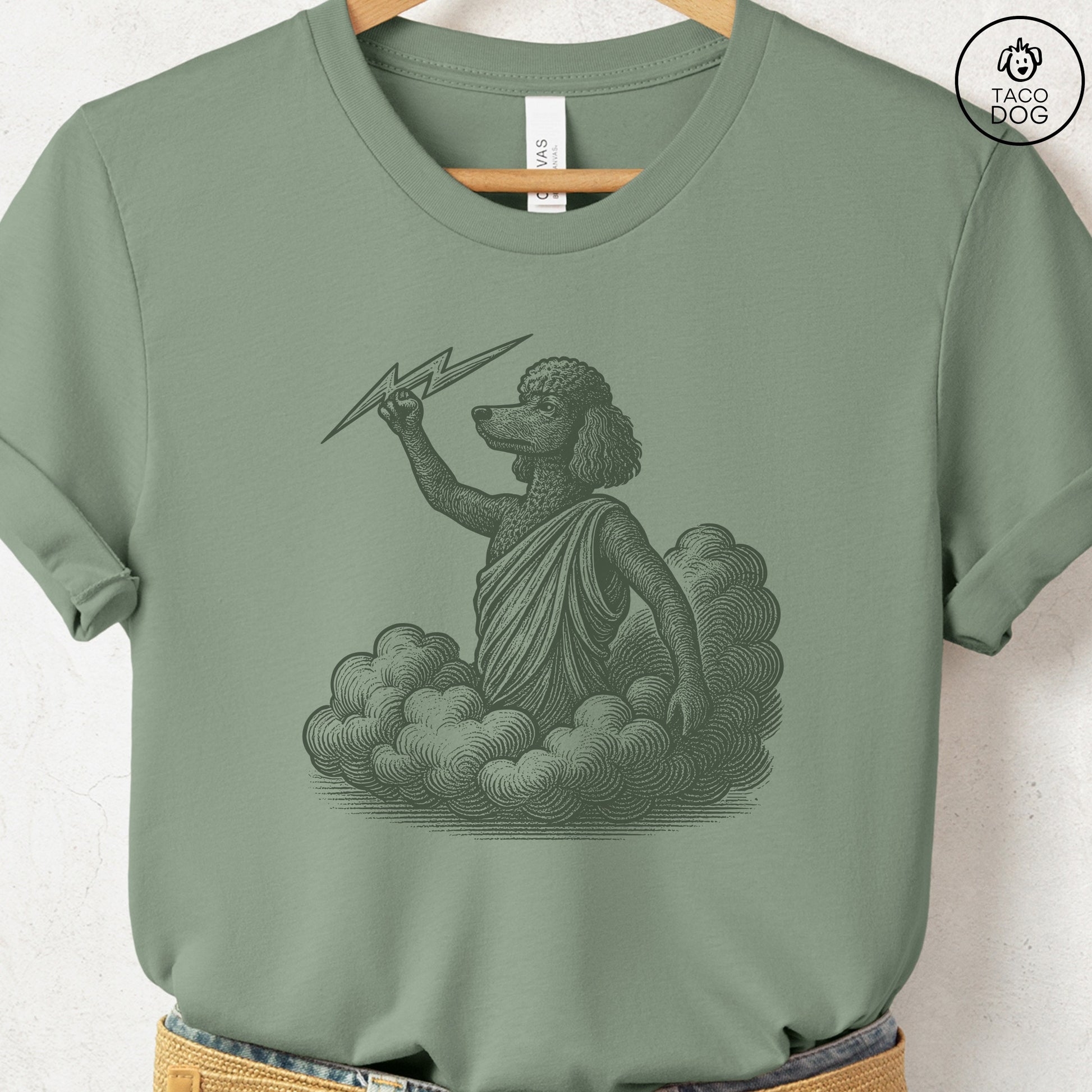 Poodle Zeus T-Shirt Sage S Taco-Dog