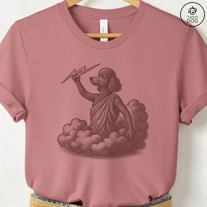 Poodle Zeus T-Shirt Heather Mauve S Taco-Dog