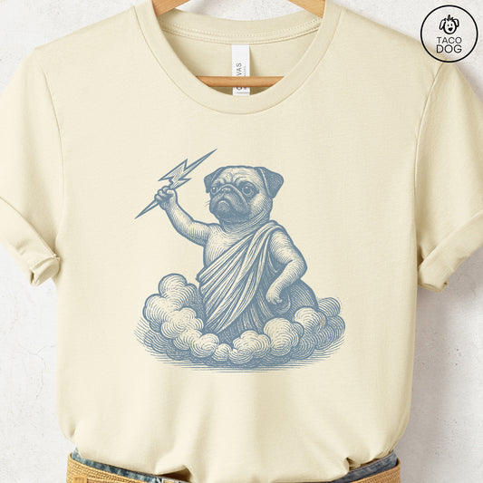 Pug Zeus T-Shirt Natural S Taco-Dog
