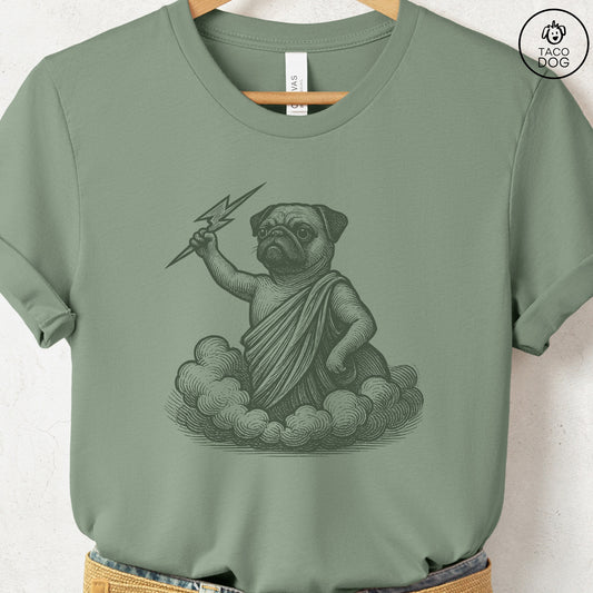 Pug Zeus T-Shirt Sage S Taco-Dog