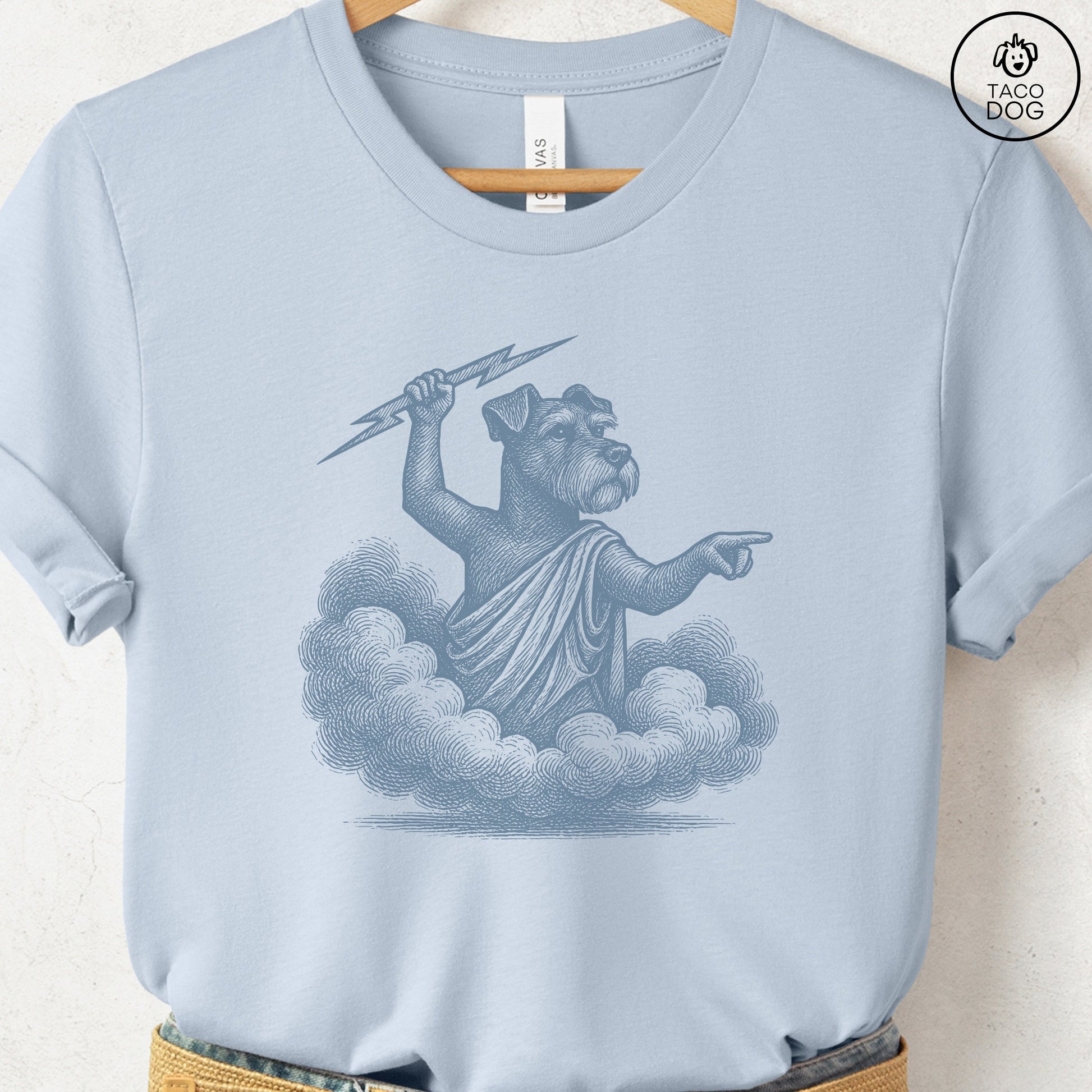 Schnauzer Zeus T-Shirt Light Blue S Taco-Dog