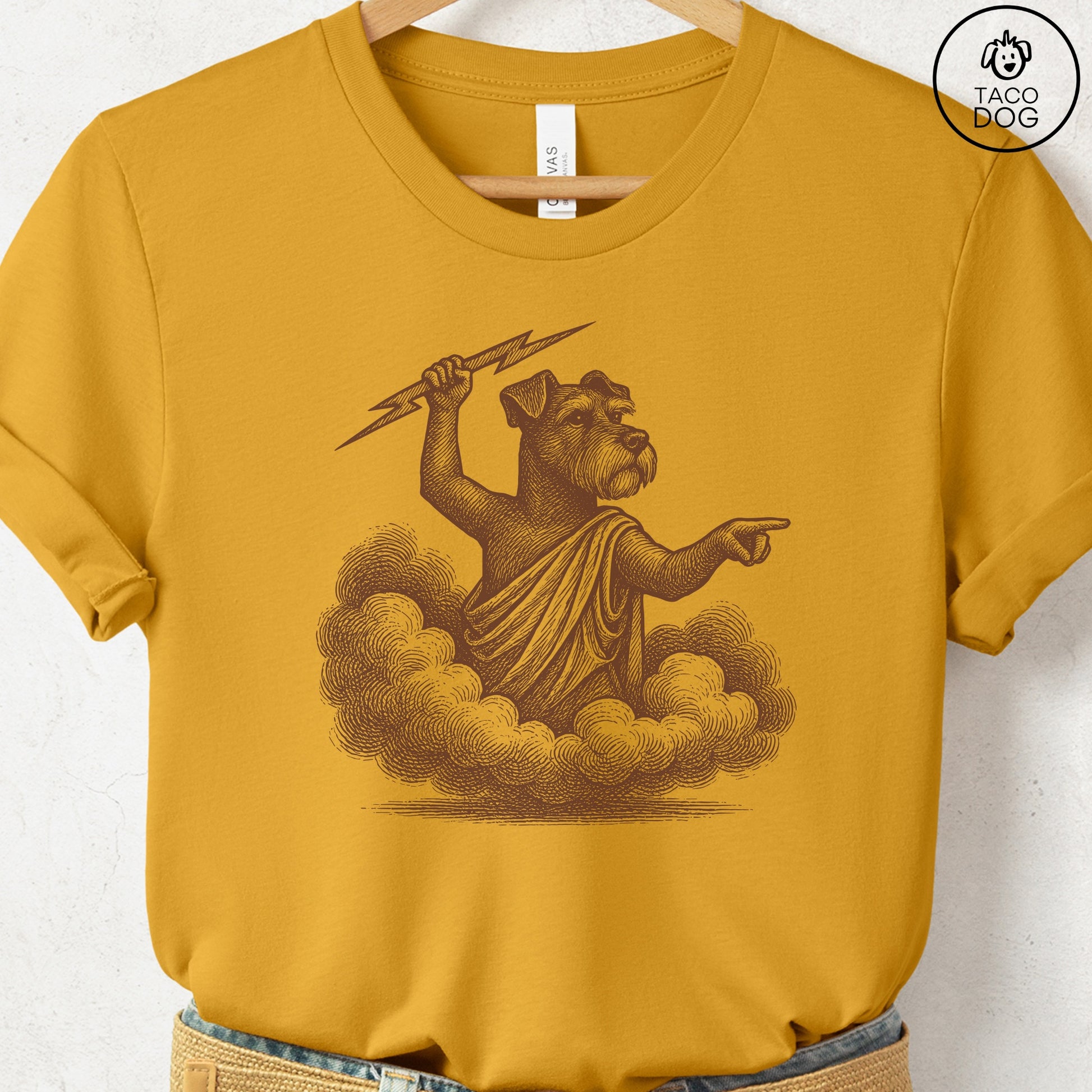 Schnauzer Zeus T-Shirt Mustard S Taco-Dog
