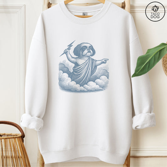 Shih Tzu Zeus Sweatshirt White M Taco-Dog