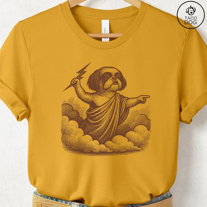 Shih Tzu Zeus T-Shirt Mustard S Taco-Dog