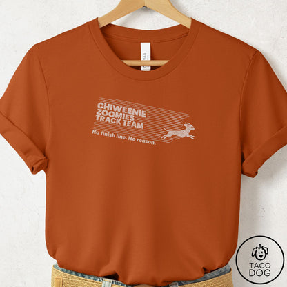 Chiweenie Zoomies Track Team T-Shirt Autumn Taco-Dog