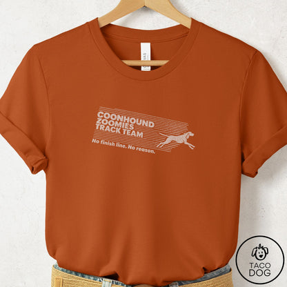 Coonhound Zoomies Track Team T-Shirt Autumn Taco-Dog