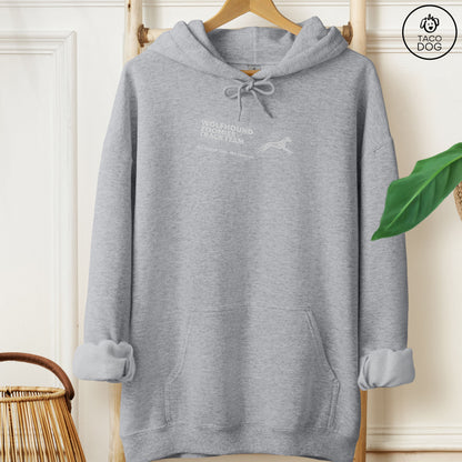 Irish Wolfhound Zoomies Track Team Hoodie Graphite Heather Taco-Dog