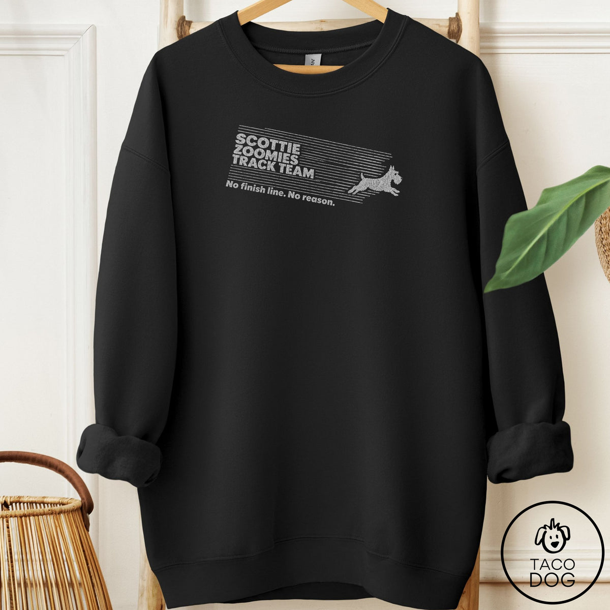 Scottie Zoomies Track Team Sweatshirt Black Taco-Dog